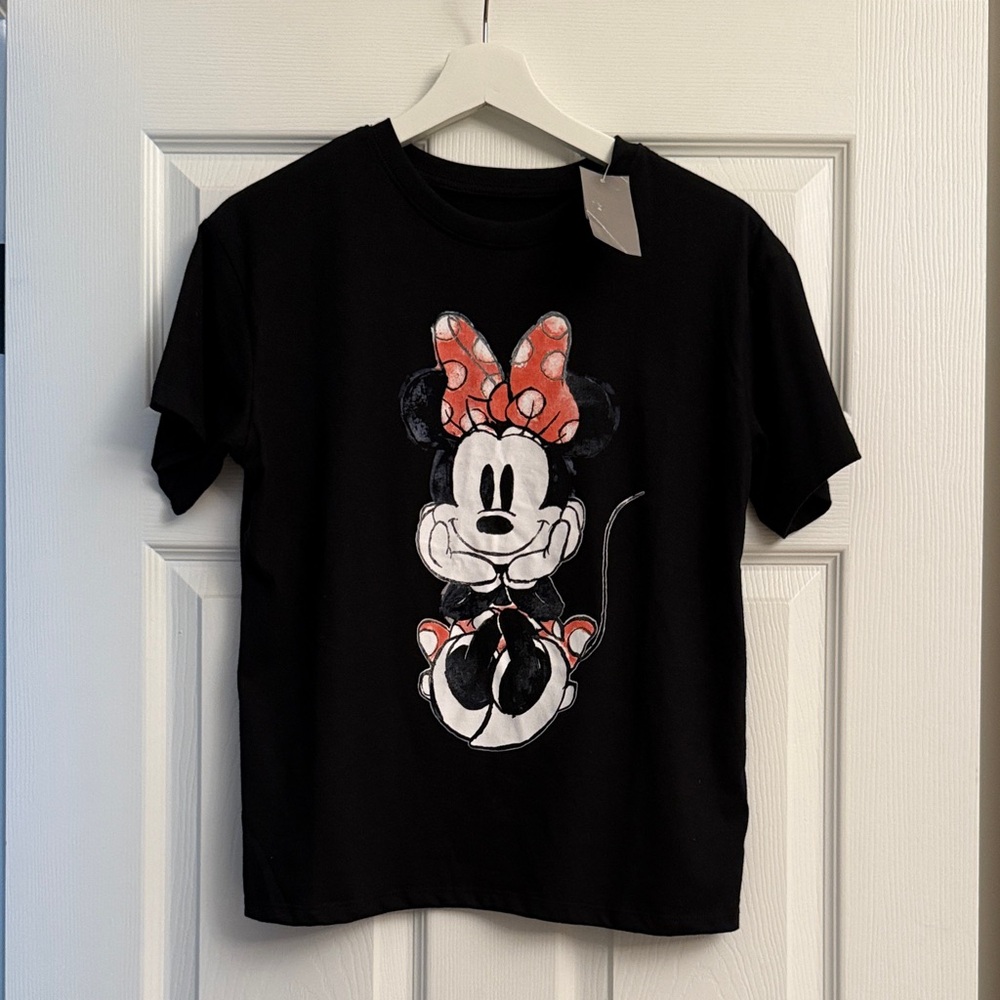 NWT Disney Black Tee with Minnie Mouse Design